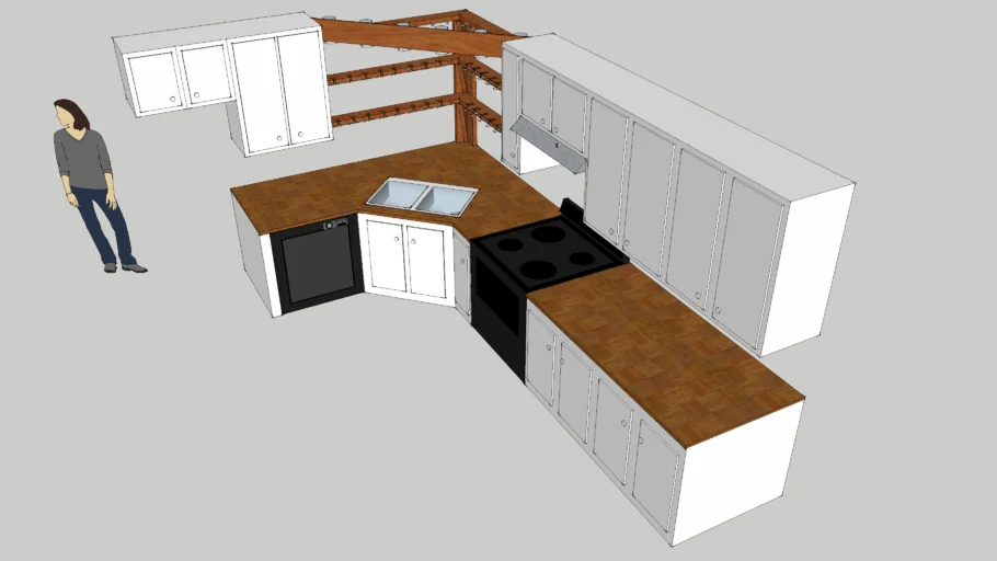 Kitchen Corner with Windows on both sides of Corner Re-Design idea