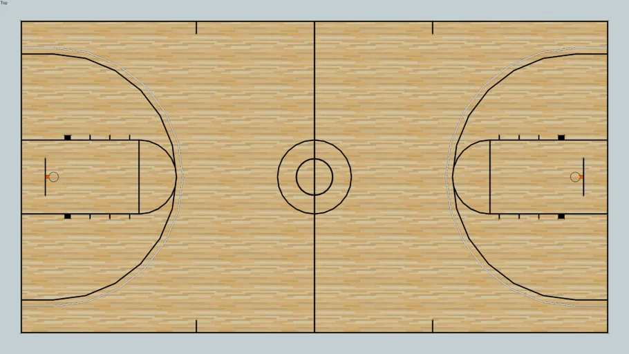 Basketball court - NCAA regulation - 2D model
