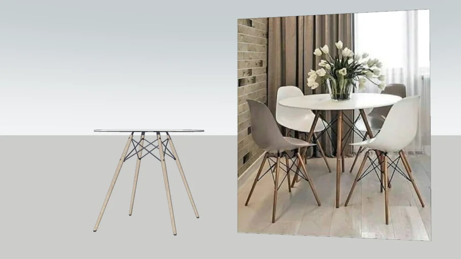 mesa redonda minimalista Chad eames (minimal table)