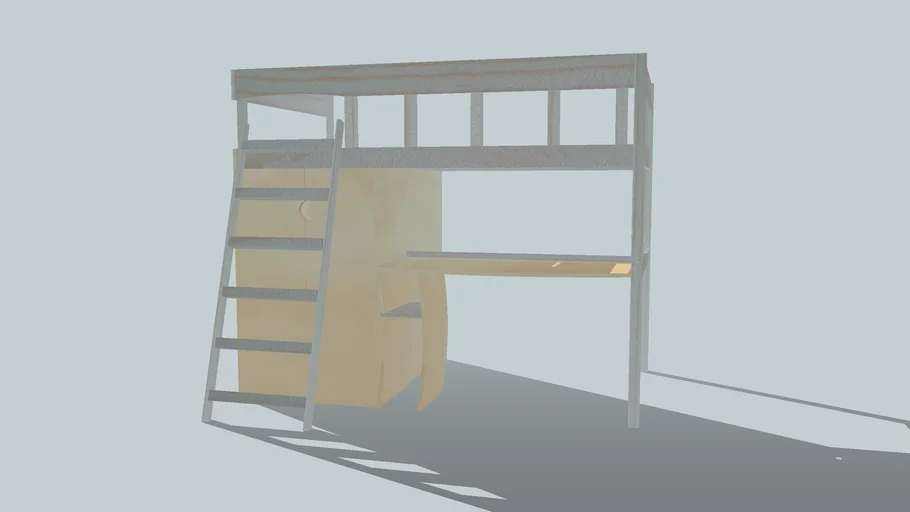 CAMAROTE CON CLOSET Y ESCRITORIO PARA NIÑA