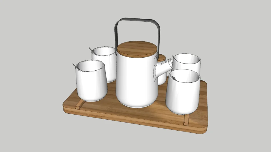 Tea Pot with Cups