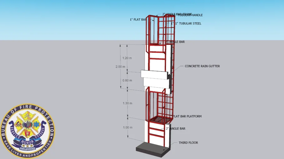Steel Ladder Detail for Fire Station | 3D Warehouse
