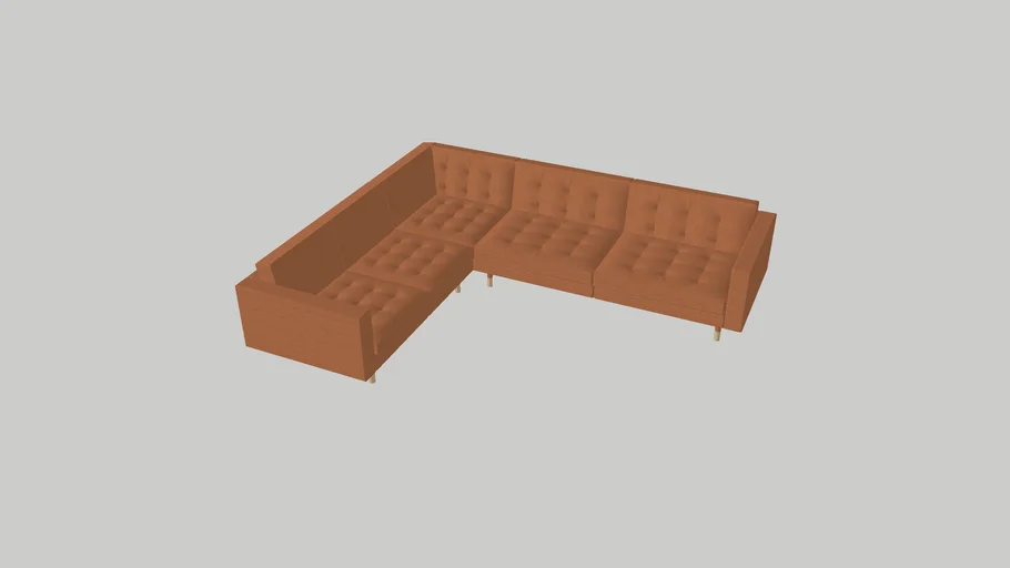 LANDSKRONA 5 seats corner sofa, brown leather