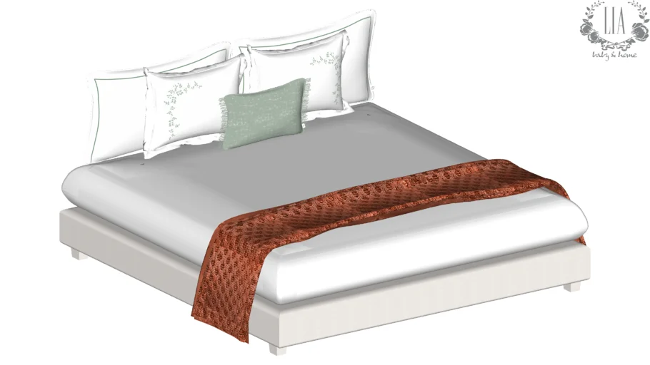KIT ALMOFADAS CAMA CASAL - BORDADO RAMOS