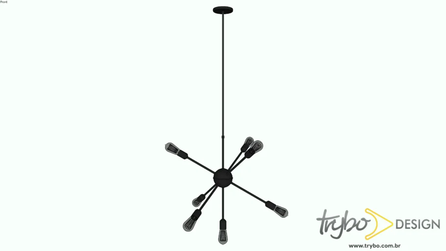 SPUTNIK 7 LÂMPADAS - Lustre Pendente para 7 lâmpadas - Sputnik - Preto
