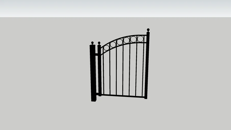 Ornamental steel fence gate for pedestrians