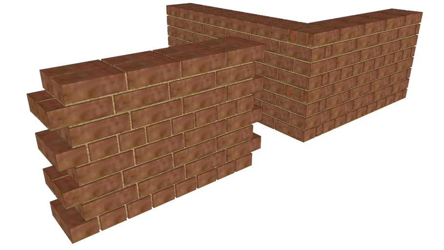 Wall: English Garden wall bond x2 brick thick