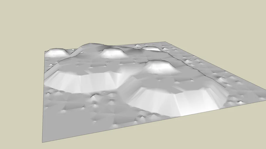 36x36 meter uncoloured example of what can be made with my custom terrain system.
