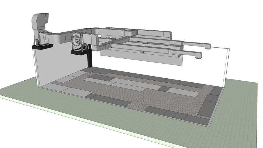 SS EXHAUST HOOD WITH EXHAUST DUCTING WITH FRESH AIR
