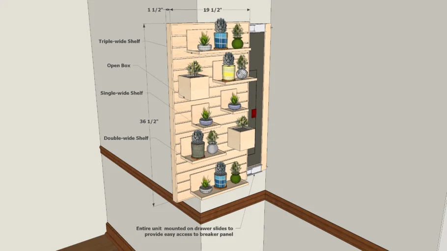 Sliding, Modular Display Shelf