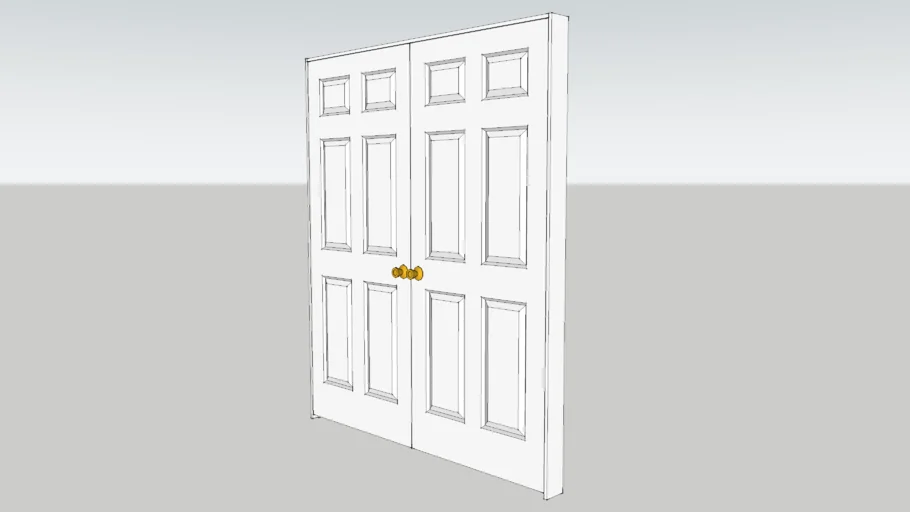 34' Six Panel Double Door | 3D Warehouse