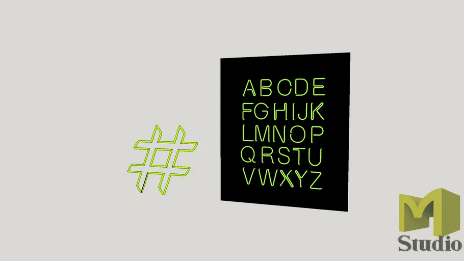 Neon hashtag (#)