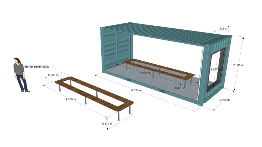 20ft container resting Area