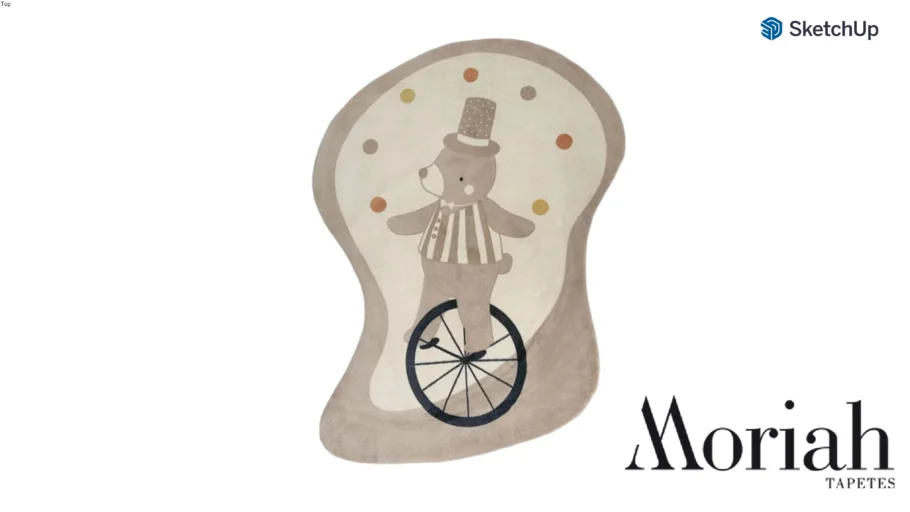 Tapete Quarto Infantil Orgânico Alegria Ursinho Equilibrista - Moriah Tapetes
