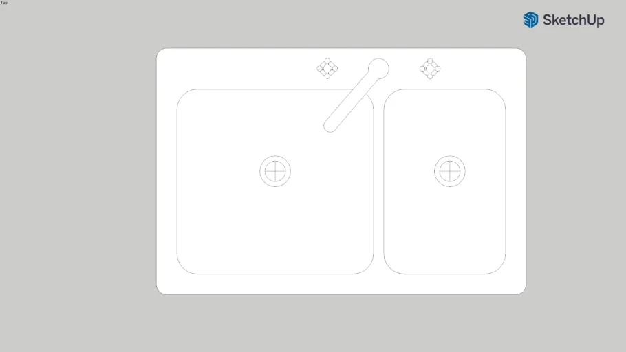 2D 36" DBL Bowl Kitchen Sink