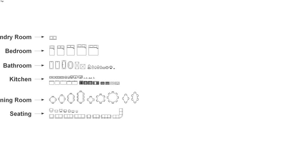 2D Interior Symbols (for Floor Plans)