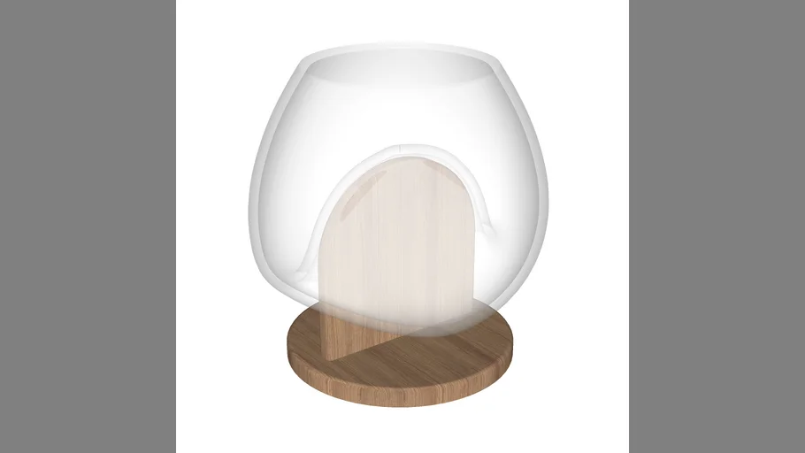 carol gay vaso bauhaus circulo madeira cumaru vidro