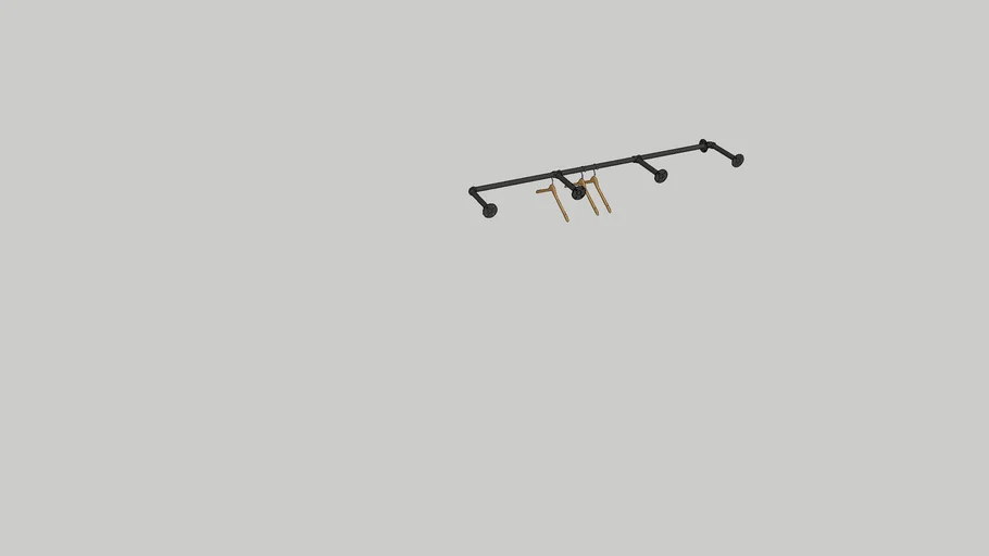 IndustrialPipe Clothing Rack - wall mounted