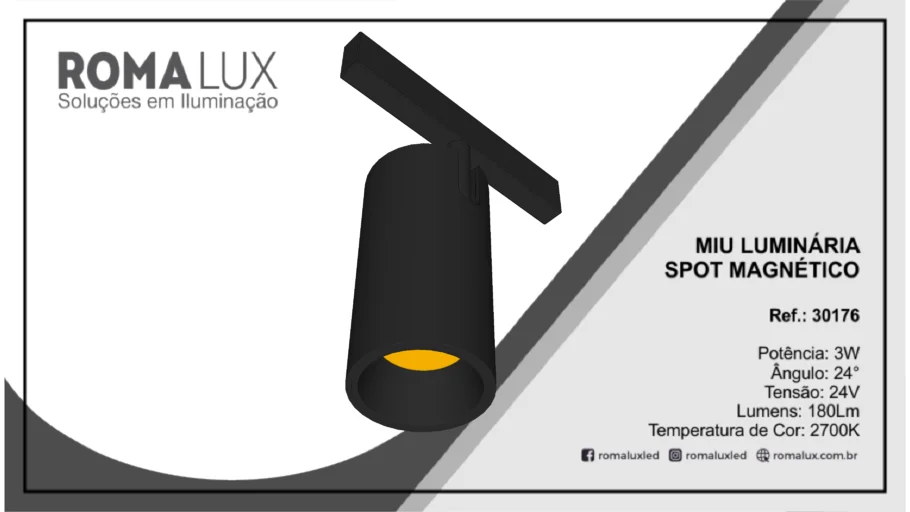 Romalux - MIU Luminária Spot Magnético - 30176