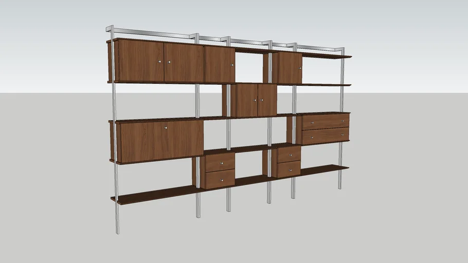 Room & Board Beam Shelving Wall Unit