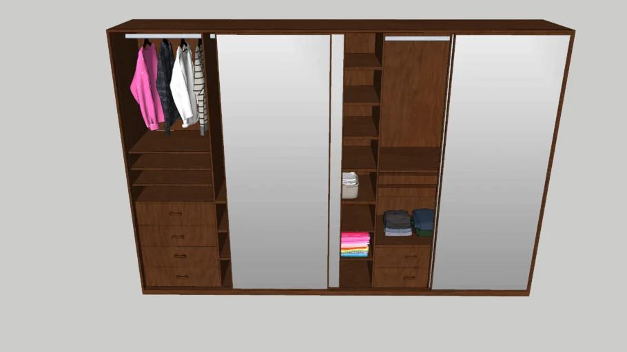 Dressing avec portes miroir