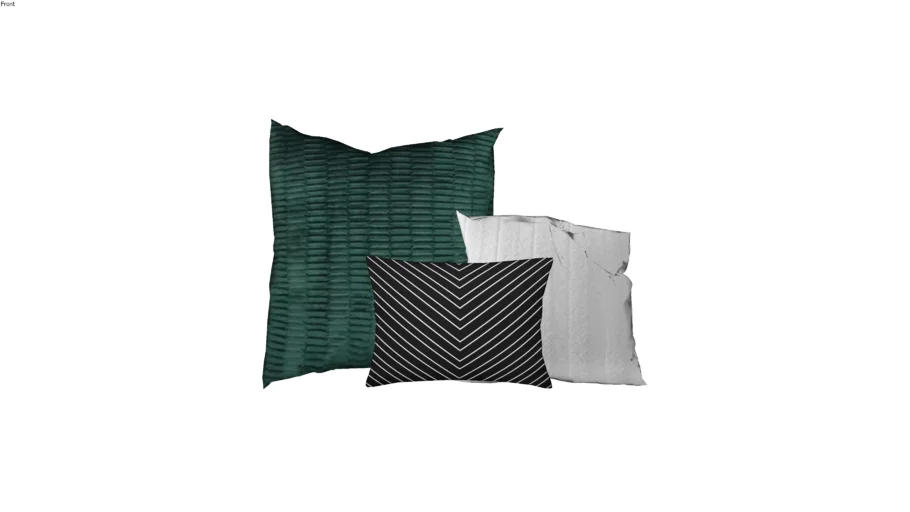 Green,black and white pillow set