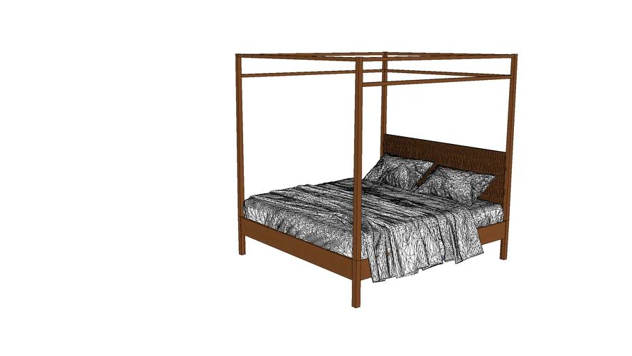Cama MB com Dossel Fixo - Madeira Bonita