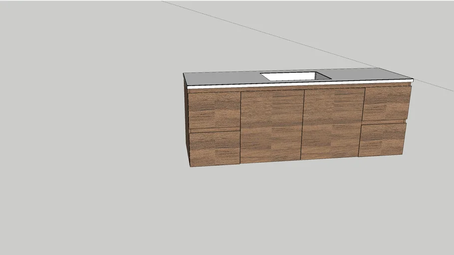 Reece 2351075 Posh Domaine Plus 1500mm Wall Hung Vanity Unit Conventional Single Bowl Ceramic Top