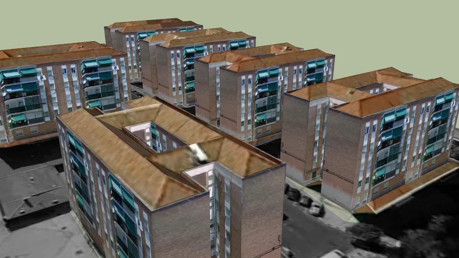 Bloques de edificios en el barrio de San Nicasio. Leganés.