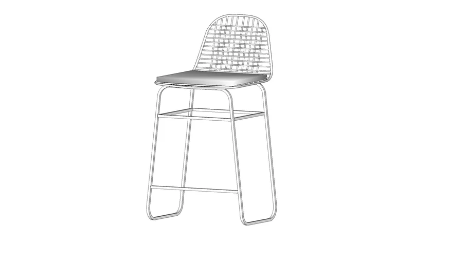 Crate and Barrel_Tig White Metal Bar Stool