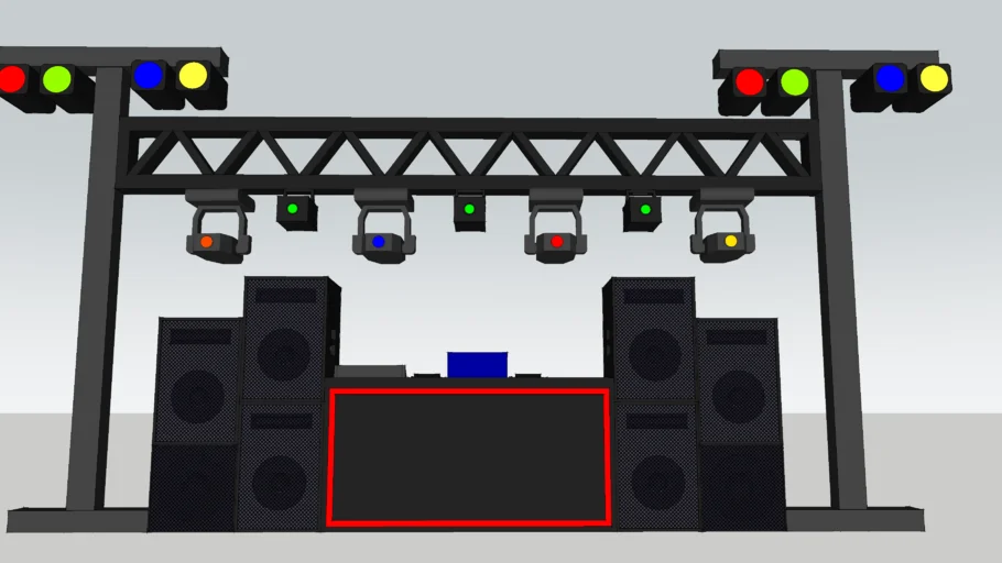 party dj setup with lighting