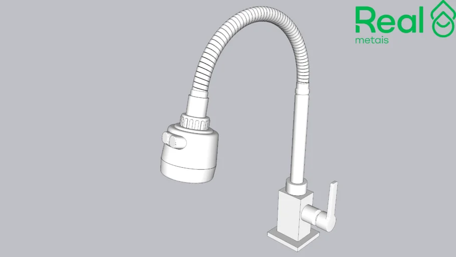27488 - Torneira Bancada Cozinha Quadrada Gourmet C80 1/4 Volta 1168 Cromada