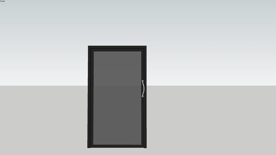Glass Door black frame 115x200cm