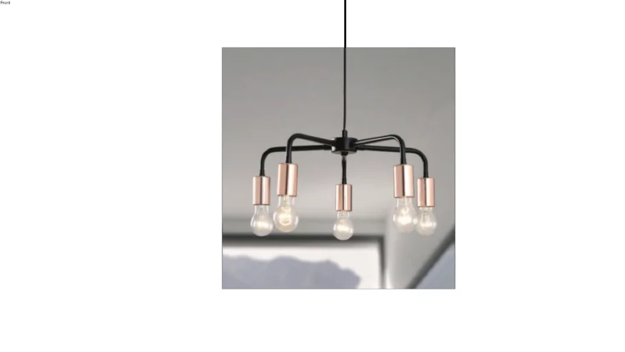 PENDENTE MODERNO PRETO E COBRE
