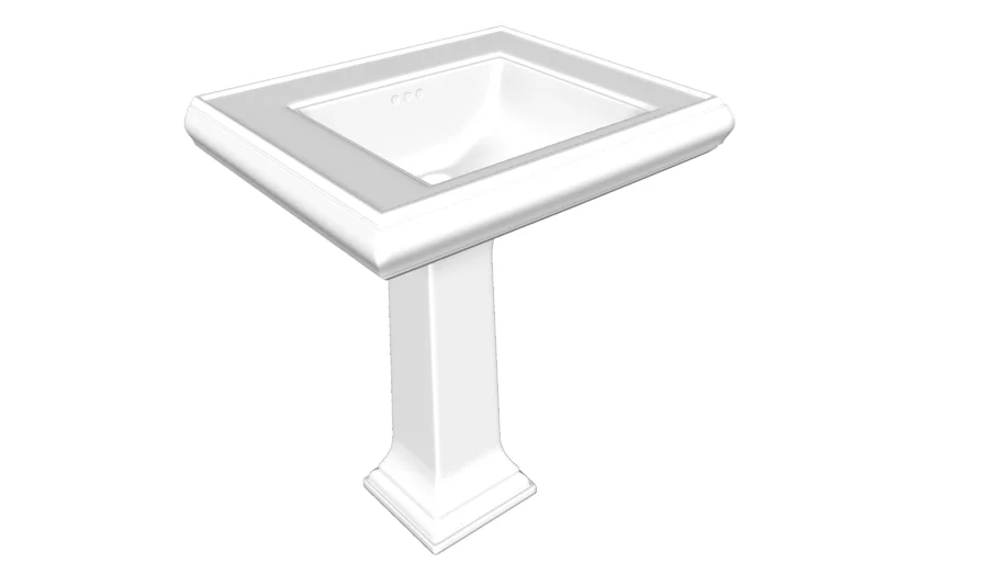 K-2258-1 Memoirs(R) Classic Classic 27" pedestal bathroom sink with single faucet hole