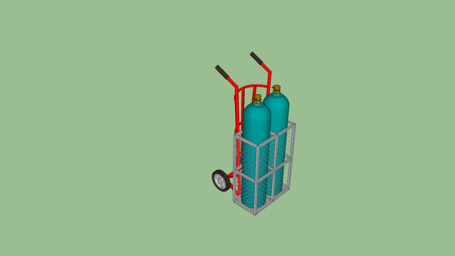 folding trolley with two gas cylinder