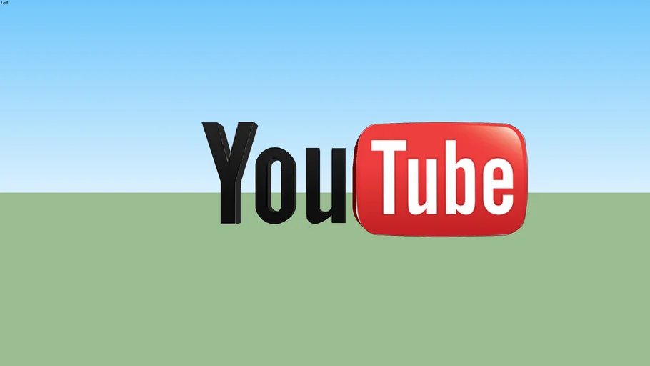 3d youtube logo