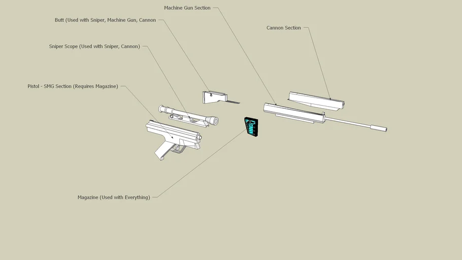 Laser Gun Seperate Parts