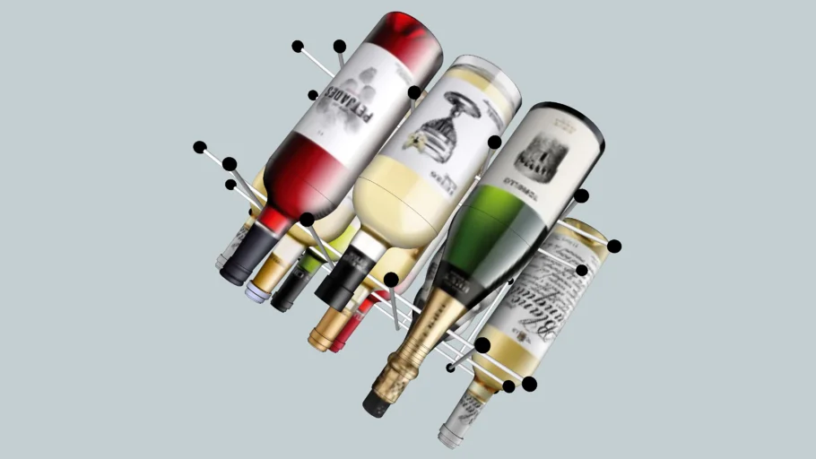 Wine rack with bottles