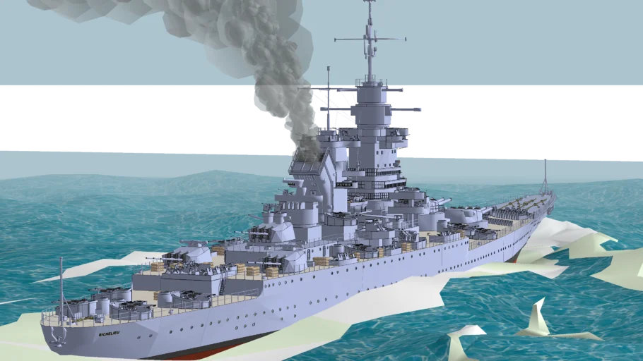03 French battleship Richelieu, around 1950