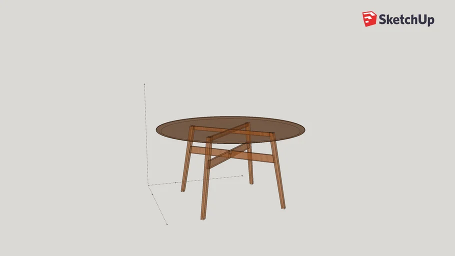 Round table with crossed legs