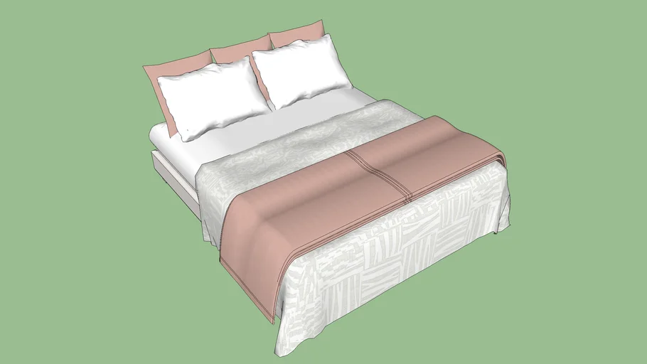 FR- Cama casal queen rosa