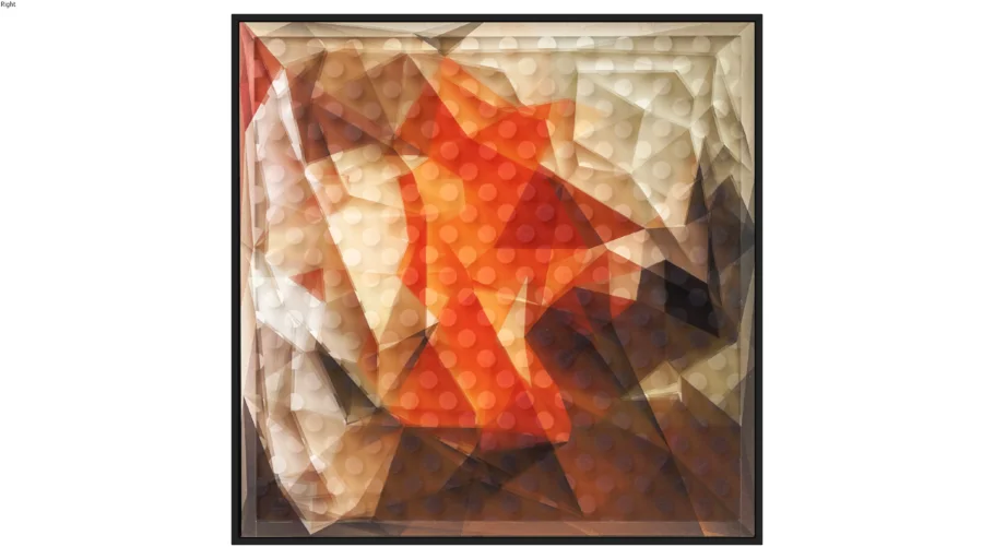 38456 Picture Frame Art 3D Abstract Orange 80x80cm