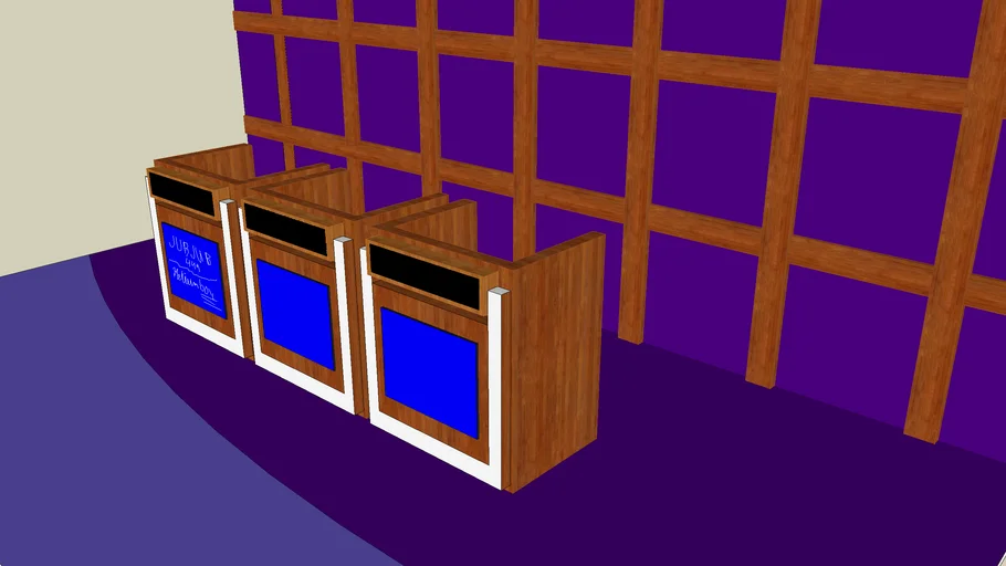 Jeopardy "Sushi Bar" Set (Set 3) Podiums & Background