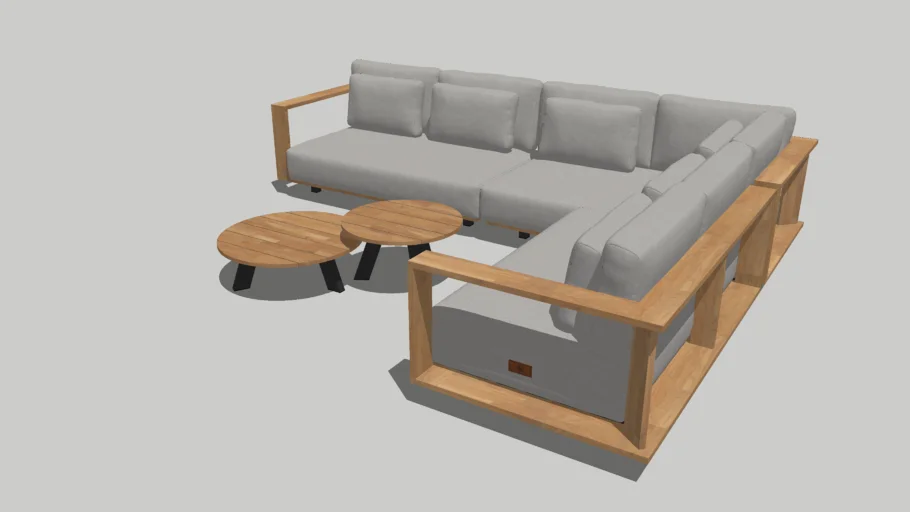 Eternity modular corner sofa with Cosmic teak tables - 4 Seasons Outdoor