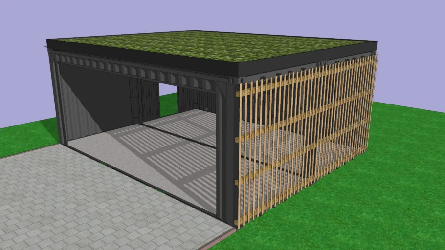 Shipping container carport conversion garage