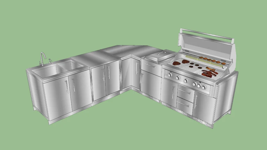 Stainless steel outdoor kitchen