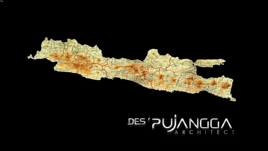 3D JAVA ISLAND MAP, PETA PULAU JAWA