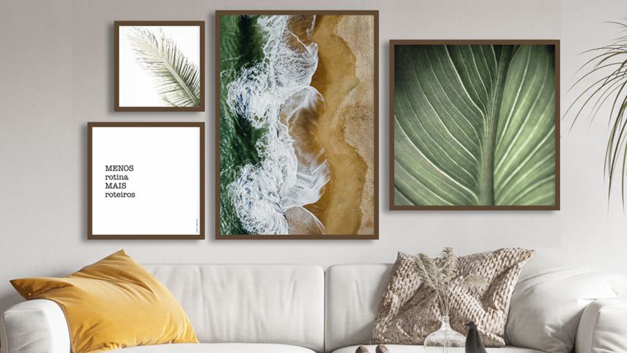 Composição de 4 Quadros - Mar e Verde - Ammo Quadros