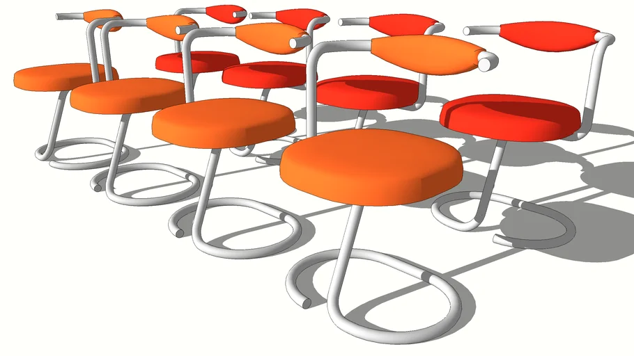 LOT DE 8 CHAISES "COBRA" DE GIOTTO STOPPINO